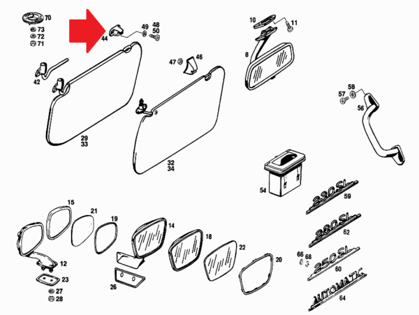 NEW Sun Visor Clips Fits W108 W109 W110 W111 W113 W114 W115 1138110140 - Image 5
