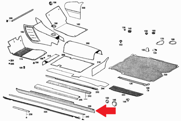 USED Left Chrome Sill Cover For Mercedes W111 220SE 250SE 280SE Coupe 1116865120 - Image 8
