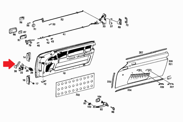 Inner Door Check Stopper Fits Mercedes W113 230SL 250SL 280SL 1137230286 - Image 2