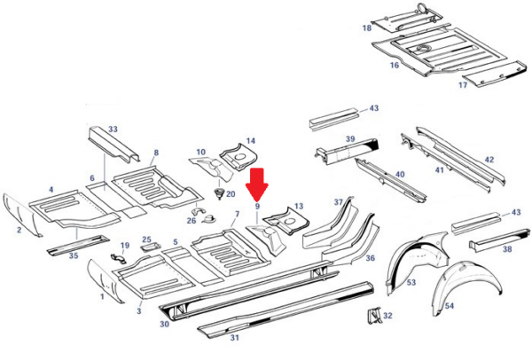 Left Rear Axle Support fits Mercedes W113 230SL 250SL 280SL Pagoda - Image 2