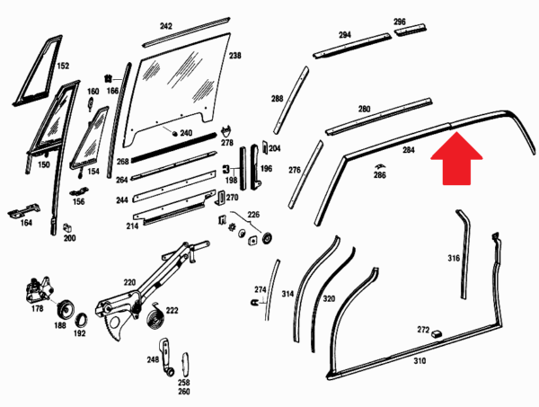 Pair of OEM Roof Rail Seals fits Mercedes W111 Coupe 220SE 250SE 280SE - Image 5