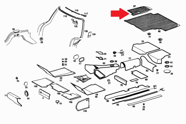 OE Equivalent Gray Small Trunk Mat Fits Mercedes W113 Pagoda 1136840604 - Image 2