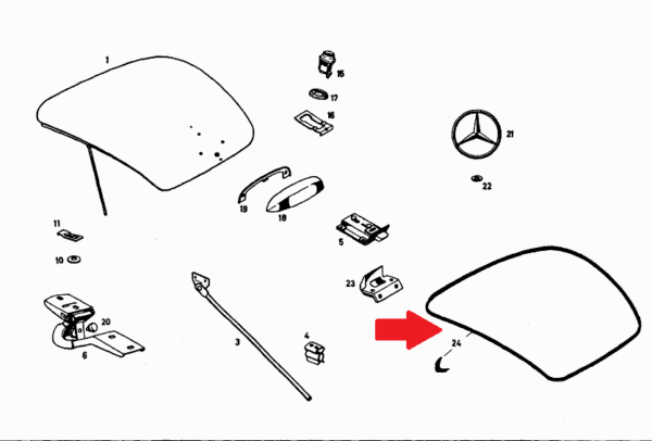 New Rubber Trunk Seal Fits W121 190SL 1217580098 - Image 4
