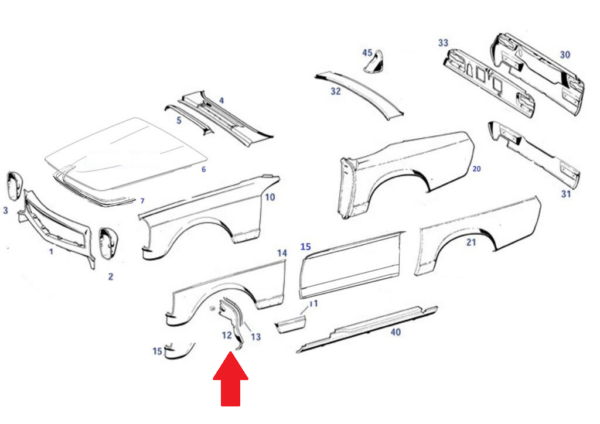 Left Splash Guard fits Mercedes W113 230SL 250SL 280SL - Image 2
