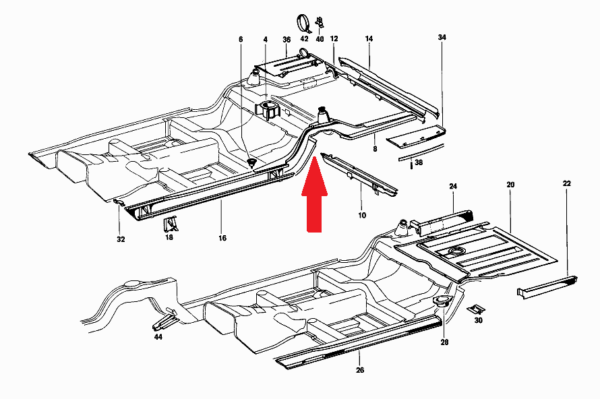Sheet Metal Panel Rail, Rear Frame Member, Left fits Mercedes w113 1136100710 - Image 2