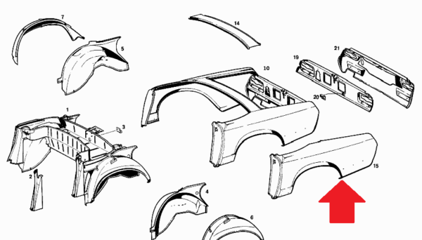 Right Side Quarter Panel fits Mercedes W113 230SL 250SL 280SL Pagoda 1136400609 - Image 3