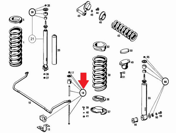 Torsion Bar Bushing Mount Kit fits  W108 W113 W111 250se 280se 230sl 250sl 280sl - Image 3