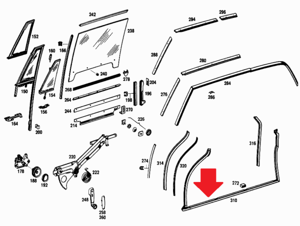 Pair of Door Seals Fits Mercedes W111 W112 220SE 250SE 280SE 3.5 Coupe Cabriolet - Image 2