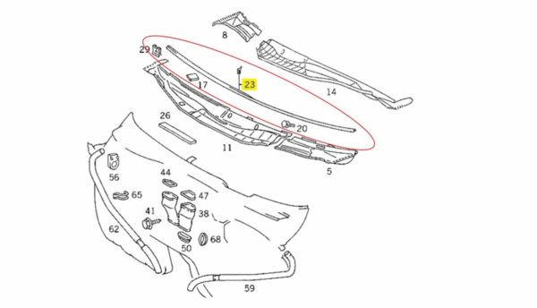 Windshield Protection Sealing Strip Fits Mercedes W126 1268312398 - Image 3