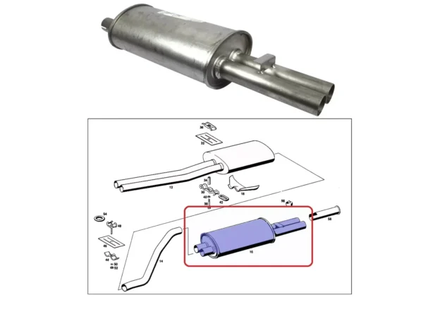 Exhaust Muffler fits Mercedes Benz W113 230SL 250SL 280SL 1134911301