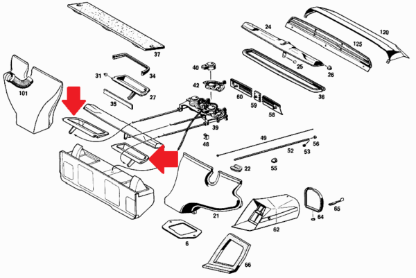Heater Flaps fits Mercedes W113 230SL 250SL 280SL Pagoda 1138300142 1138300242 - Image 2