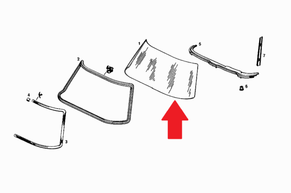 Front Tinted Windshield fits Mercedes W113 230SL 250SL 280SL 1136710710 - Image 4