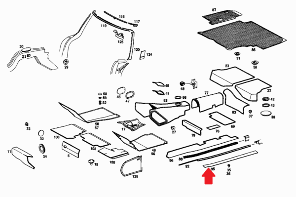 New Ivory Sill Plate Rubber Covers fits Mercedes W111 W113 230 250 280 SE SL - Image 3