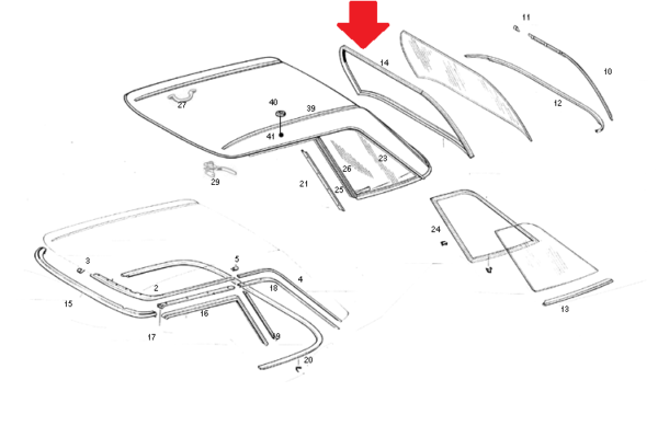 Hard Top Rear Window Seal fits Mercedes W113 230sl 250sl 280sl 1136700039 - Image 2