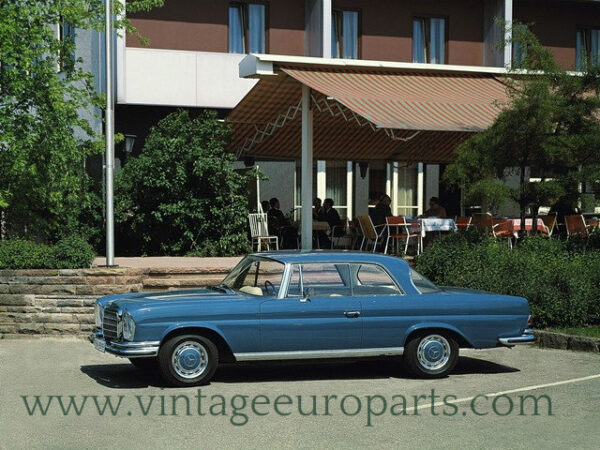Brilliantly blue Mercedes W111 Coupe.