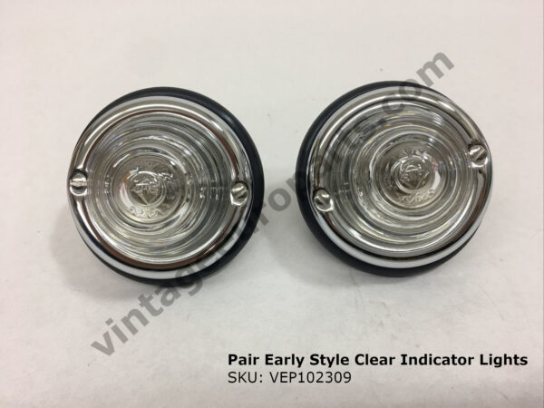 Pair Early Style Clear Indicator Lights Fits Mercedes W121 W120 190SL Ponton