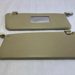 Pair of Cream Colored Sun Visors with Clips Fits R107