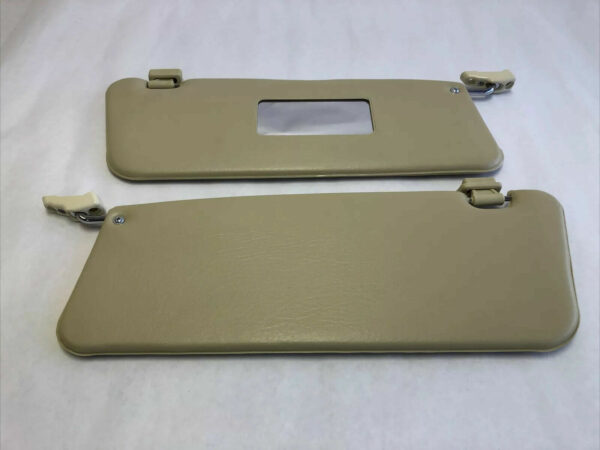 Pair of Cream Colored Sun Visors with Clips Fits R107