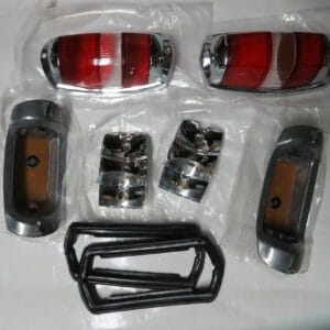 Pair of Complete Late Style Red Tail Lights fits Mercedes W120 W121 190SL Ponton
