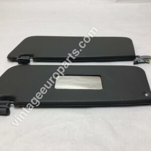 PAIR OF NEW RHD SUN VISORS FITS MERCEDES SL R107 GREY WITH MIRROR & CLIPS