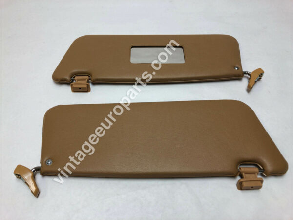Pair of Palomino Colored Sun Visors with Clips Fits RHD R107