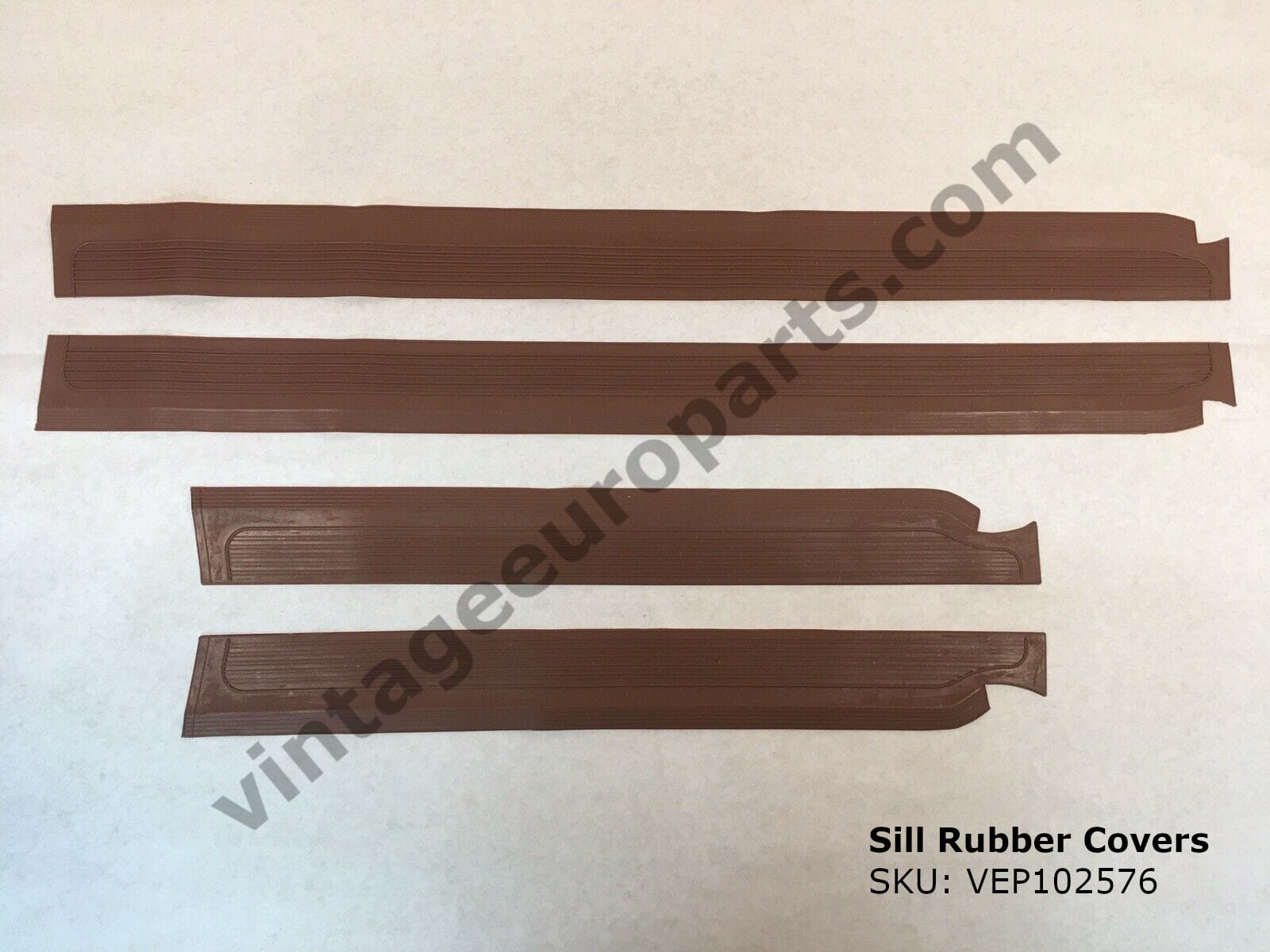 Gray Rubber Door Sill Linings 4-Piece Set For Mercedes W114 W115 – New, Made In Turkey
