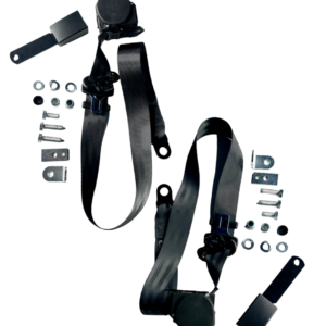 New Pair of Black Seatbelts fits Mercedes R107 SL SLC 1970 - 1989