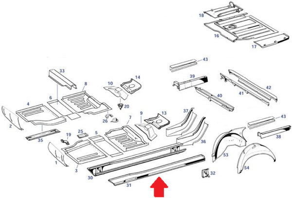 Upper rail section Left fits Mercedes 230sl 250sl 280sl W113 1136110320 - Image 5