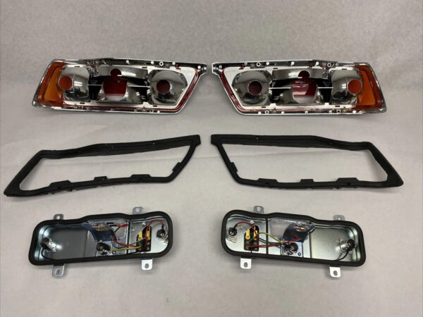 Pair Amber Early Style Taillights fits Mercedes W111 220SE 250SE 280SE 1963-1969 - Image 2