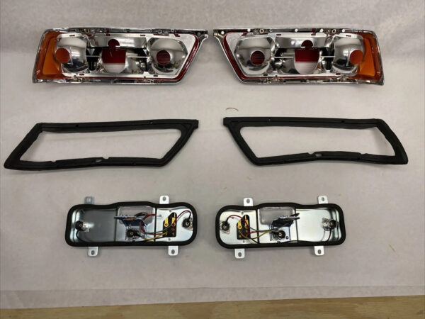 Pair Amber Early Style TailLights fits Mercedes W113 230SL 250SL 280SL 1963-1969 - Image 3
