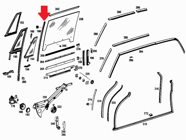 2 Meter Window Slide Channel fits Mercedes W108 W110 W111 W114 Ponton - Image 6