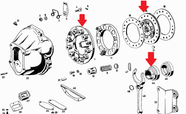 Clutch Kit with Pressure Plate, Clutch Disc and Bearing fits Mercedes 190SL W121 - Image 3