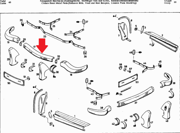 New Front Center Bumper fits Mercedes W121 190SL 1218800670 - Image 4
