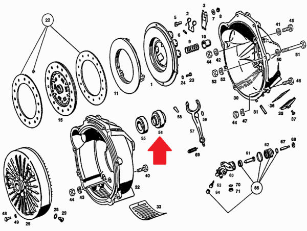 Clutch Release Bearing 6 CYL fits Mercedes W108 W111 W113 280SE 280SL - Image 4