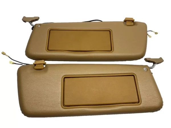Pair of Palomino Colored Sun Visors with Vanity Mirrors Fits R107 560SL - Image 2
