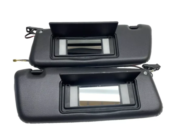 Pair of Black Colored Sun Visors with Vanity Mirrors Fits R107 560SL