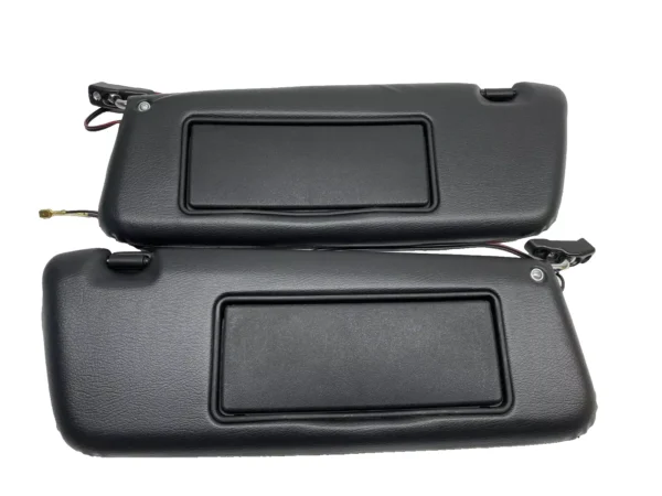 Pair of Black Colored Sun Visors with Vanity Mirrors Fits R107 560SL - Image 3