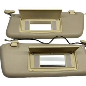 Pair of Cream Colored Sun Visors with Vanity Mirrors Fits R107 560SL