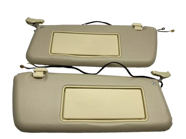 Pair of Cream Colored Sun Visors with Vanity Mirrors Fits R107 560SL - Image 4