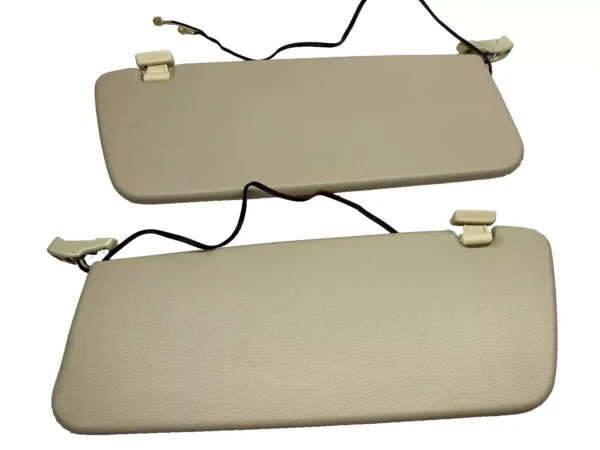 Pair of Cream Colored Sun Visors with Vanity Mirrors Fits R107 560SL - Image 5