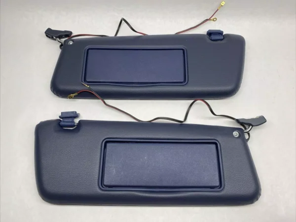 Pair of Blue Colored Sun Visors with Vanity Mirrors Fits R107 560SL