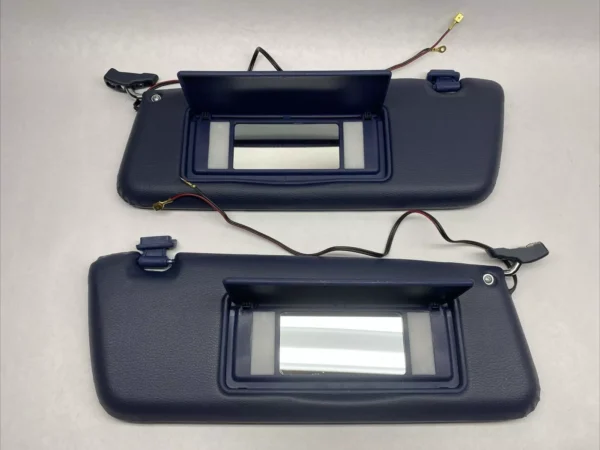 Pair of Blue Colored Sun Visors with Vanity Mirrors Fits R107 560SL - Image 2