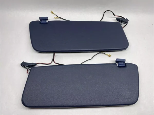 Pair of Blue Colored Sun Visors with Vanity Mirrors Fits R107 560SL - Image 3