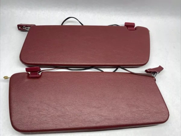 Pair of Burgundy Colored Sun Visors with Vanity Mirrors Fits R107 560SL - Image 3
