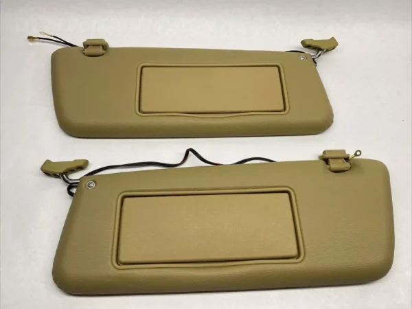 Pair of Beige Colored Sun Visors with Vanity Mirrors Fits R107 560SL