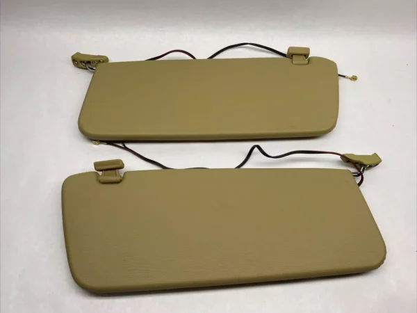 Pair of Beige Colored Sun Visors with Vanity Mirrors Fits R107 560SL - Image 3