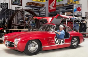 Jay Leno is on of many famous people who own vintage Mercedes-Benz cars; here is a picture of one of his many vintage Mercedes cars