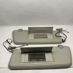 Pair of Light Grey Colored Sun Visors with Vanity Mirrors Fits R107 560SL