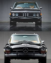 a picture of a BMW 3.0 CS Coupe vs. Mercedes 280SL