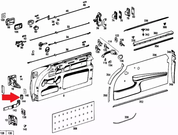Door Check Rubber fits Mercedes W111 Coupe Cabrio 0009879140